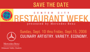 Save the Date - Center City Restaurant Week