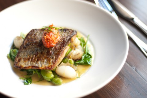 Oyster House “Seared Shad” dish – photo credit Eric Stabach