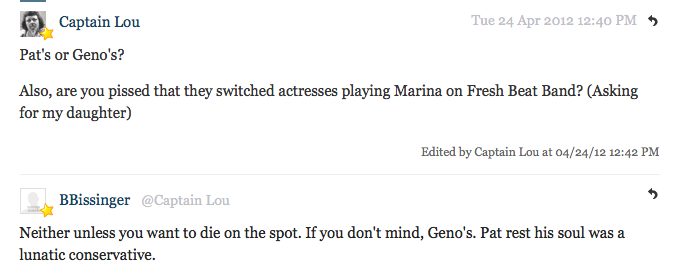 Buzz Bissinger Stops By Deadspin Comments: Bissinger Says Go to Geno's If You're Cool With Dying