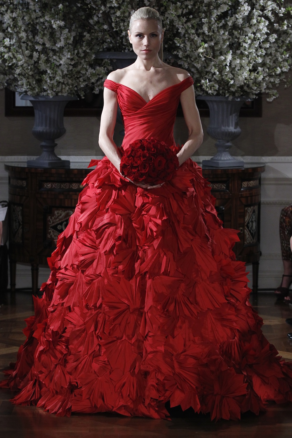 Red Wedding Gown From Romona Keveza's Spring 2013 Couture Bridal Collection