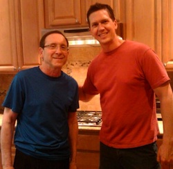 Fellow meteorologist Dave Warren visited Schwartz at his home last week // Photo via Twitter