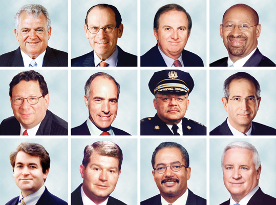 The faces of powerful Philadelphia politicians in 2012.