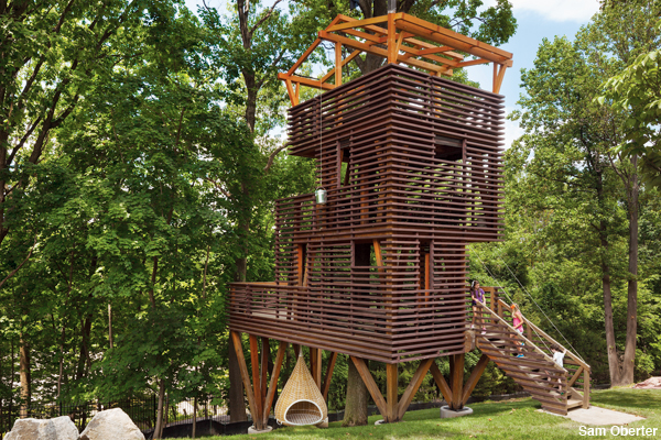 Nick Adam's $100,000 treehouse in Gladwyne, PA just outside Philadelphia.