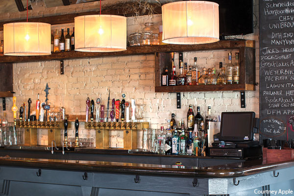 The bar at Goat Hollow restaurant in New Jersey, photographer Courtney Apple. Review in Philadelphia magazine.