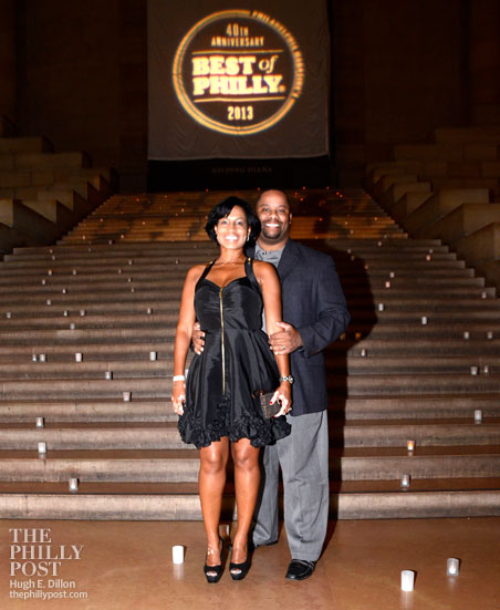 Marcel and Alicia White standing in the grand hallway of the Philadelphia Art Museum