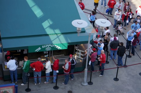 FedNuts aren't the only food at the ball park. The new Schmitter Stand had a long line all day.