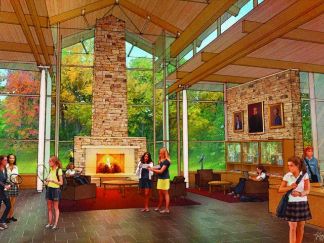 A rendering of the new campus, which is now completed. Via AgnesIrwin.org.