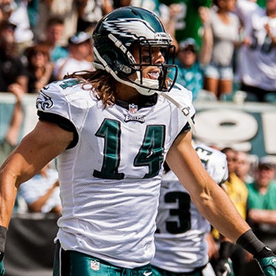 Eagles WR Riley Cooper in endzone against Chargers