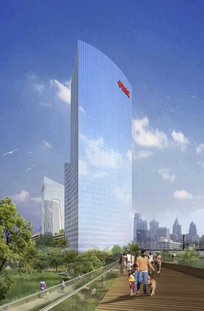 Rendering of the high-rise tower to be built at 17th and Market.