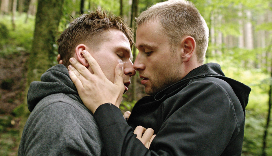 Scene from Freier Fall, a German film about gay cops Marc and Kay. 