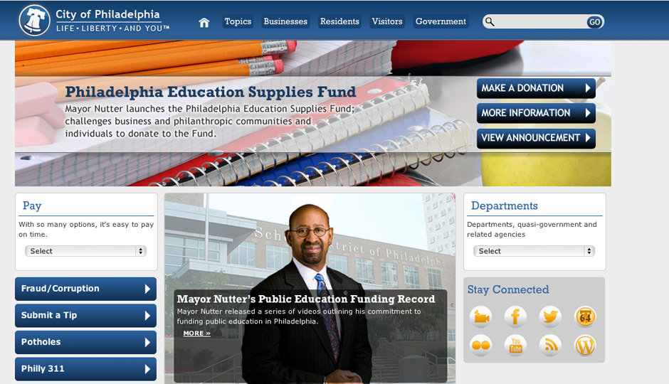 phila.gov homepage