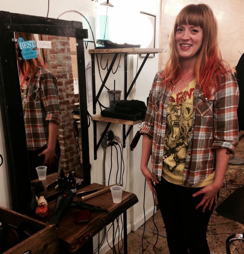 Our choice for Best Stylist, Brooke Dorothy, stands at her station at American Mortals in Wash West. 