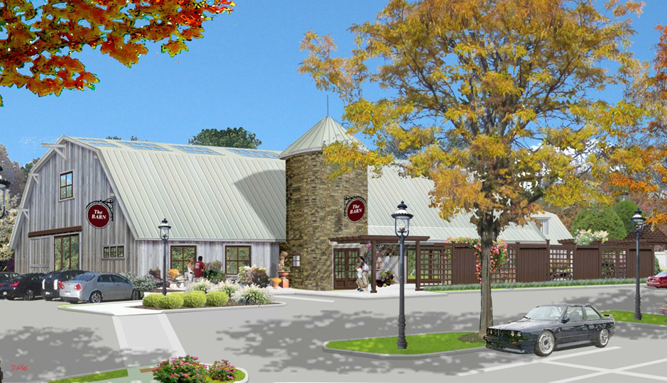 A rendering of the plans for The Barn.