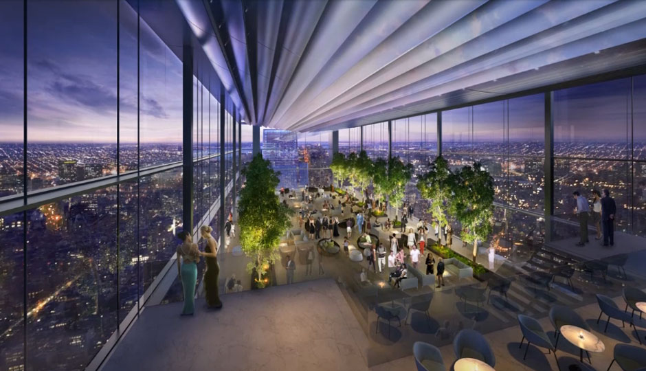 Rendering of the Comcast Innovation and Technology Center interior.