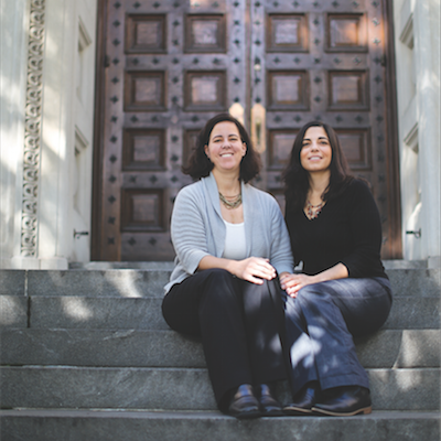 Spagnuolo and Ballen rest on the steps of University of Pennsylvania Law School. Photo courtesy of Carly Teitelbaum. 