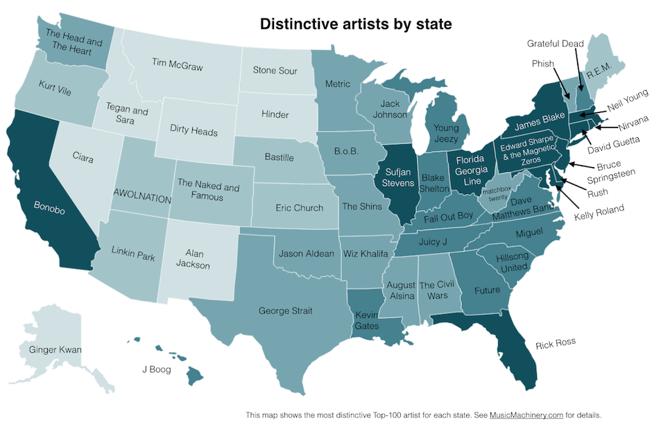 every states favorite band