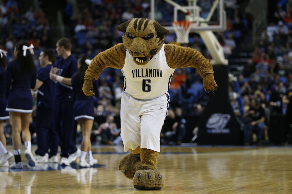 The Villanova Wildcats mascot performs in the first half of a men's college basketball game against Milwaukee Panthers during the second round of the 2014 NCAA Tournament at First Niagara Center. Kevin Hoffman-USA TODAY Sports