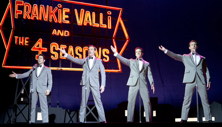 (L-R) John Lloyd Young as Frankie Valli, Erich Bergen as Bob Gaudio, Vincent Piazza as Tommy DeVito and Michael Lomenda as Nick Massi in Clint Eastwood's "Jersey Boys." Photo by Keith Bernstein