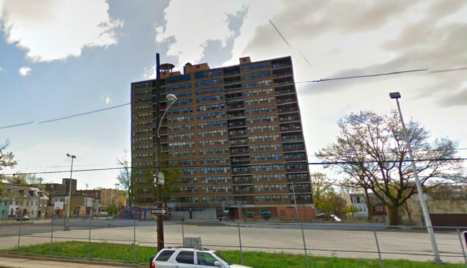 The demolished Queen Lane Apartments building via Google Street View.