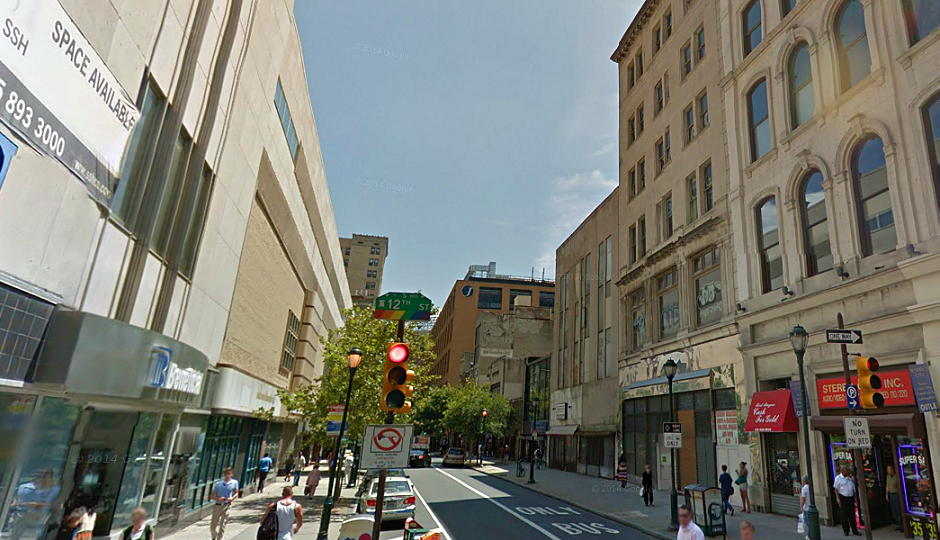 Screenshot of Chestnut from 12th Street via Google Street View.