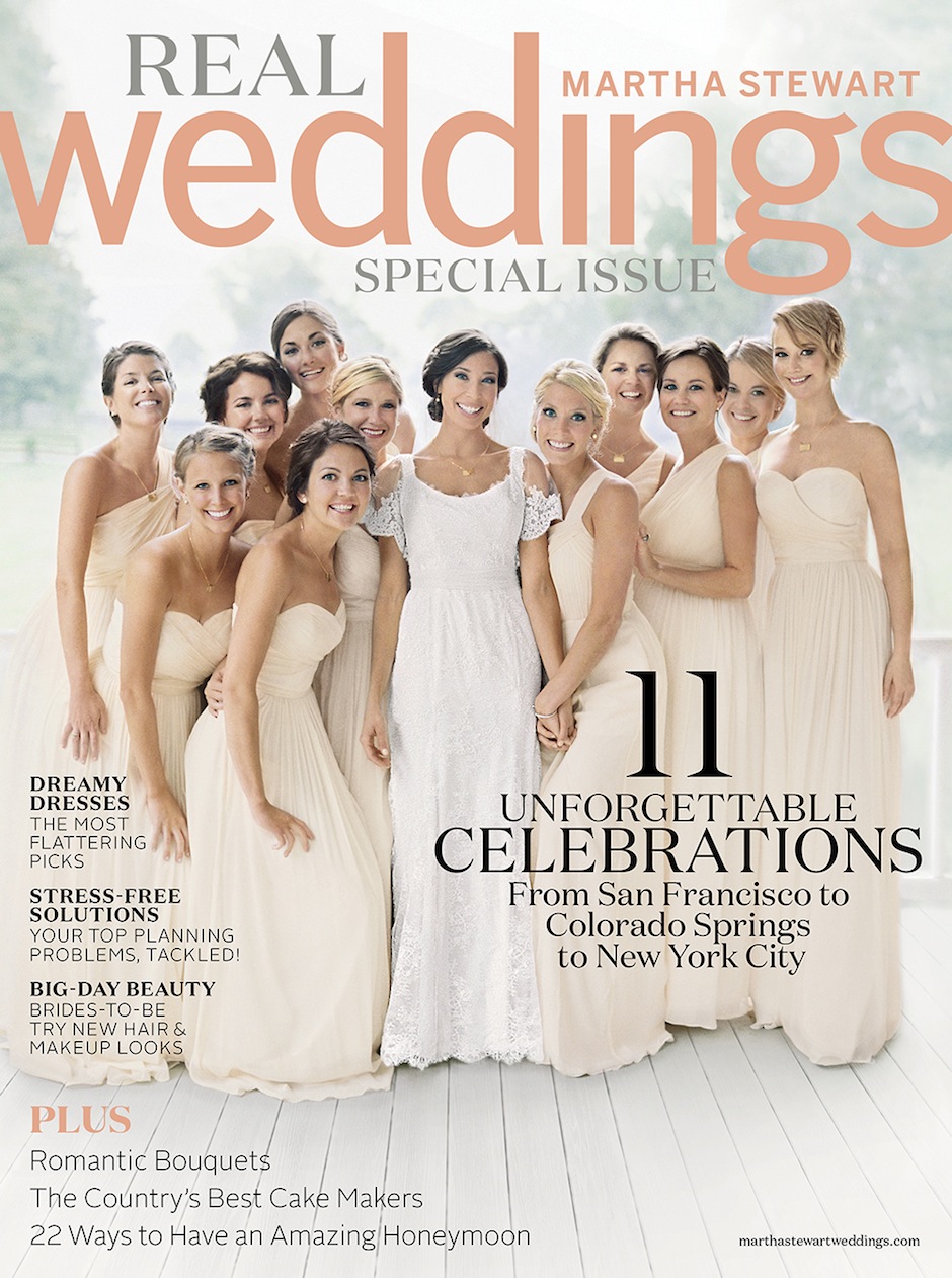 JLaw, bridesmaiding it up on the cover of the Martha Stewart Weddings 2014 real weddings special issue.