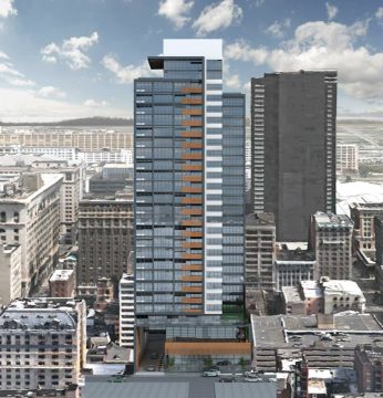 A new rendering of the proposed tower at 1213 Walnut St