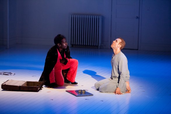 James Ijames and Aubrey Deeker in the Wilma Theatre production of "Angels in America."