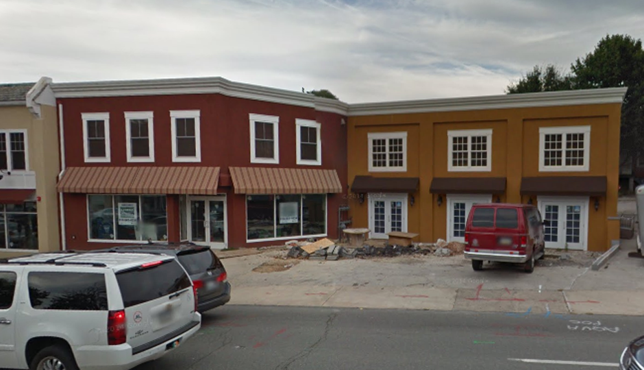 The red building is the future home of Sweet Freedom Bryn Mawr // Photo via Google Streetview