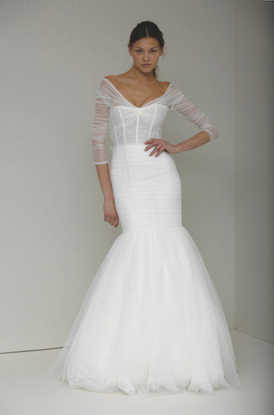Monique Lhuillier's Addie, as worn by the character Robin Sherbatsky on her How I Met Your Mother wedding day. 