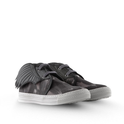 The gunmetal leather makes the wings on these sneakers a little less in-your-face.