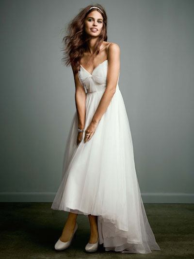 This pretty chiffon Galina gown that was originally $499 is now $99 at David's Bridal.