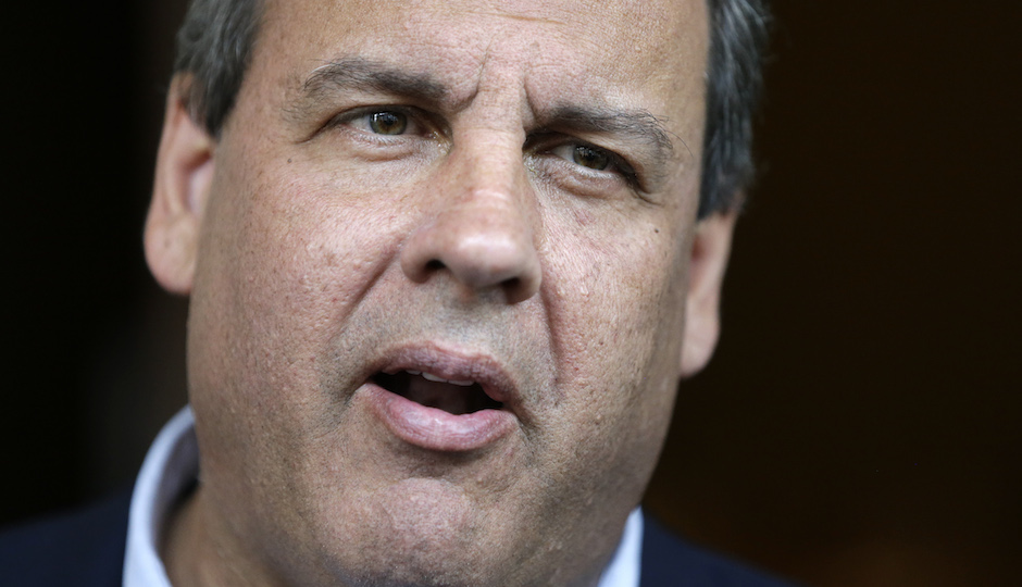 New Jersey Gov. Chris Christie talks with reporters at the National Governors Association convention Saturday, July 12, 2014, in Nashville, Tenn. (AP Photo | Mark Humphrey)