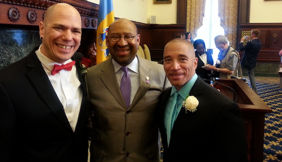 Anthony Lower and Nick Scott with Mayor Nutter.