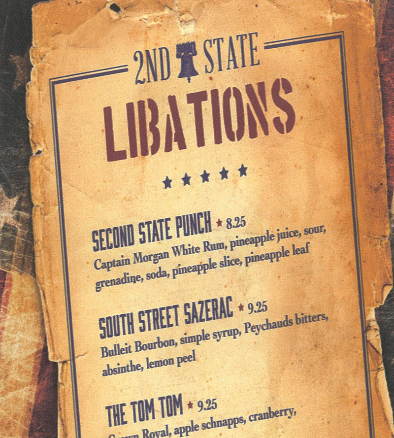 2nd State drink list, guess this is a Taffer-maniacs collector's item.