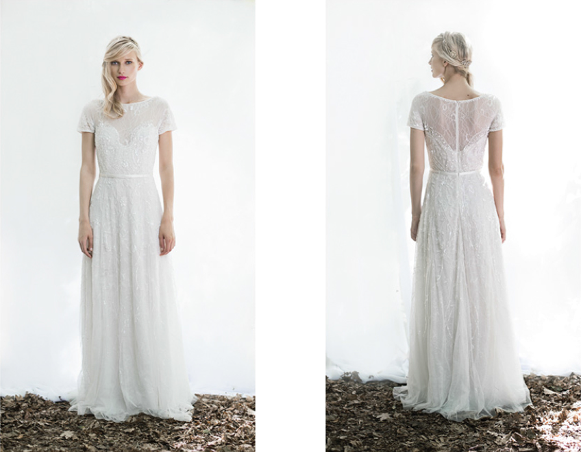 Bella, one of the new dresses you can find in the Old City store from Lovely Bride's new in-house collection. 
