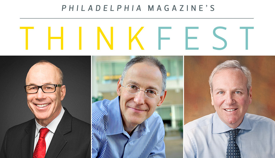 Dr. Stephen Klasko, president and CEO of Jefferson; Dr. Ezekiel Emanuel, head of medical ethics and health policy at Penn; and Dr. Stephen Altschuler, CEO of CHOP.