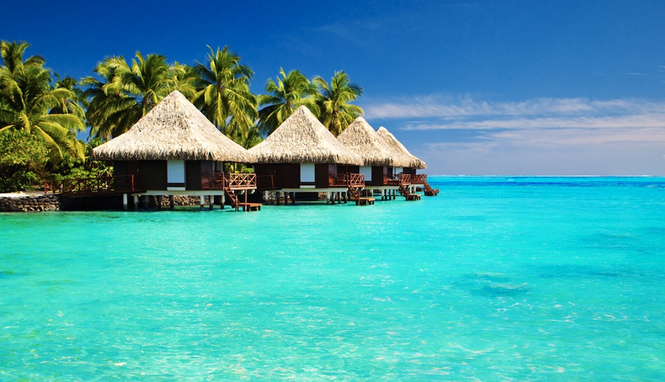 How about a private bungalow in the Maldives? Shutterstock.