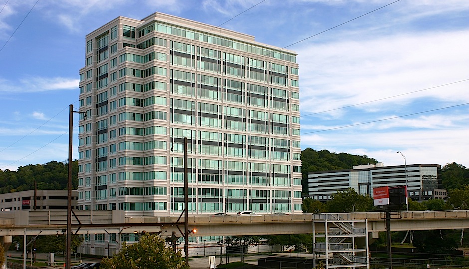 An office building along the train line in Conshohocken.  Photo credit:  Montgomery County Planning Commission via Flickr.