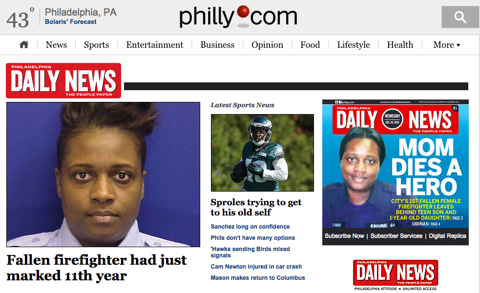 The Daily News website is now a sub-brand of Philly.com.