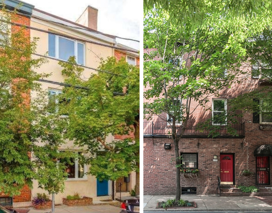 510 S. 20th (L) and 1725 Lombard square off (Images via TREND/Keller Williams and Kurfiss Sotheby's)
