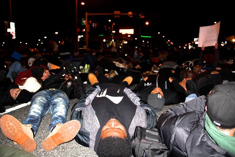 POWER members "die-in" after the Eagles game last Sunday. Photo courtesy of POWER.