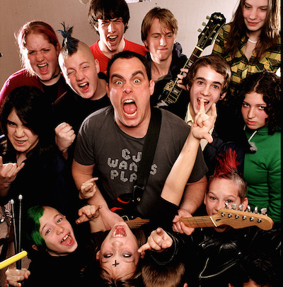 School of Rock founder Paul Green and students. 