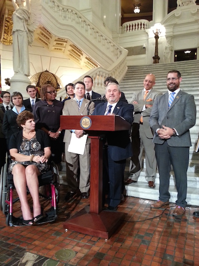 Representatives from Equality PA with legislators in Harrisburg. 