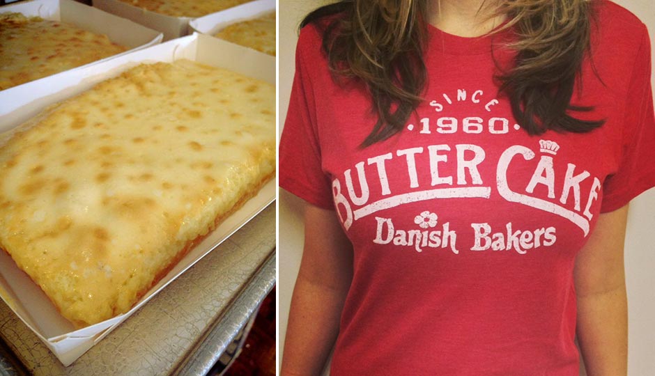 Butter cake (courtesy of Danish Bakers) and the author in her new prized possession.
