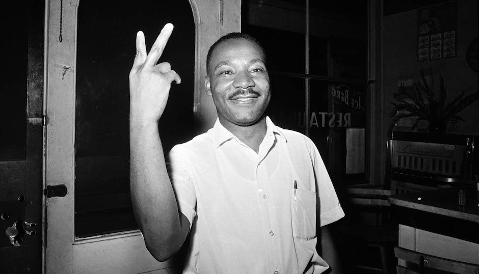 Dr. Martin Luther King, Jr. reacts in St. Augustine, Fla., after learning that the Senate passed the Civil Rights Bill, June 19, 1964.  (AP Photo)
