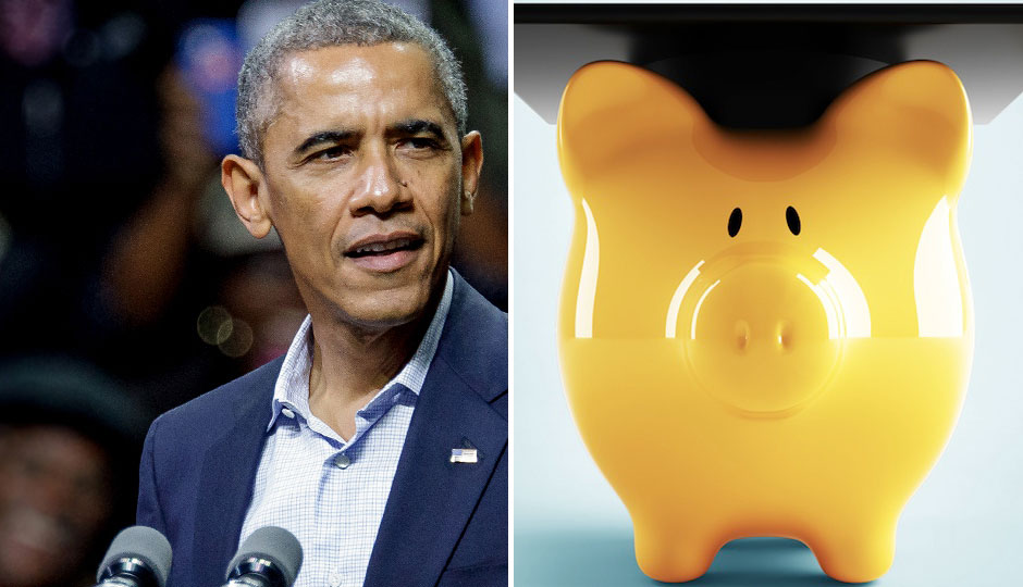 President Obama | Photo Jeff Fusco; piggy bank | Shutterstock.com