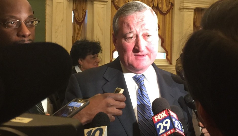 Jim Kenney takes questions from the press on his last day as a councilman.