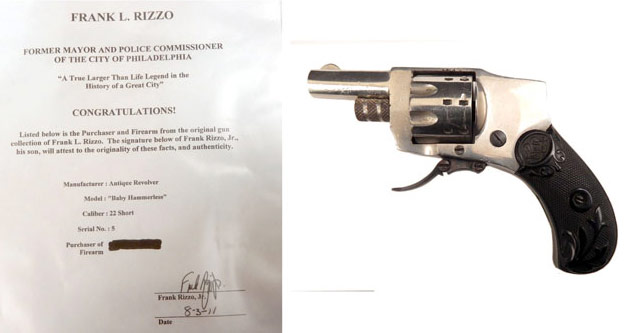Baby Hammerless .22 short caliber revolver previously owned by Frank Rizzo, via Stephenson's Auction