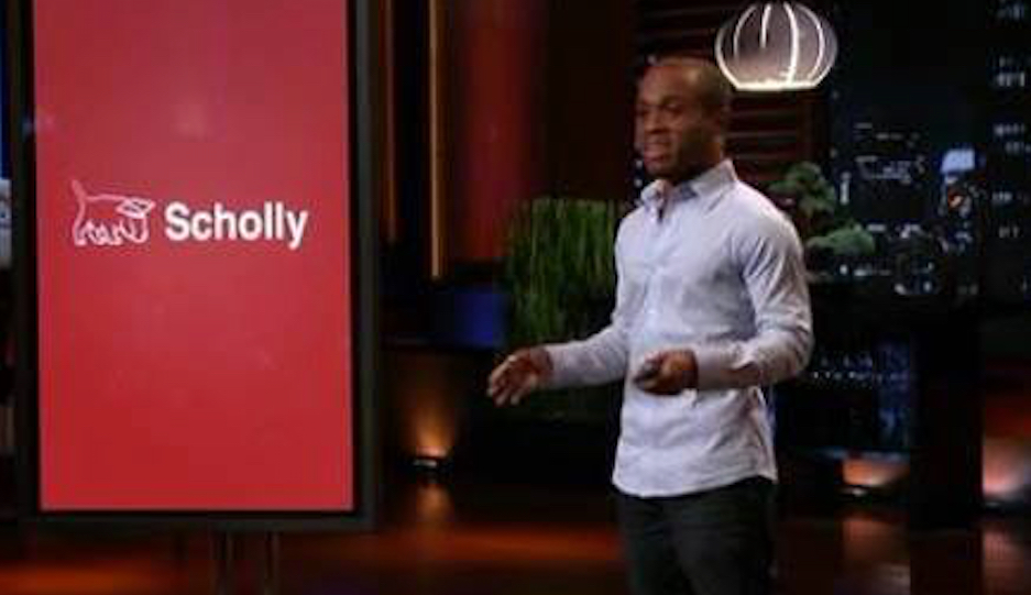 Scholly CEO Christopher Gray during his appearance on Shark Tank.
