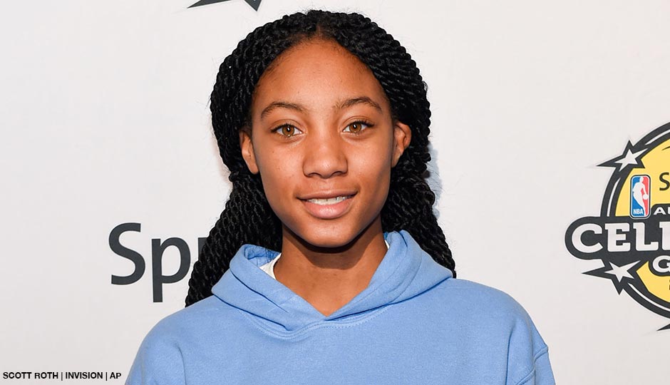 Mo'ne Davis attends the 2015 Sprint NBA All-Star Celebrity Game at Madison Square Garden in New York.